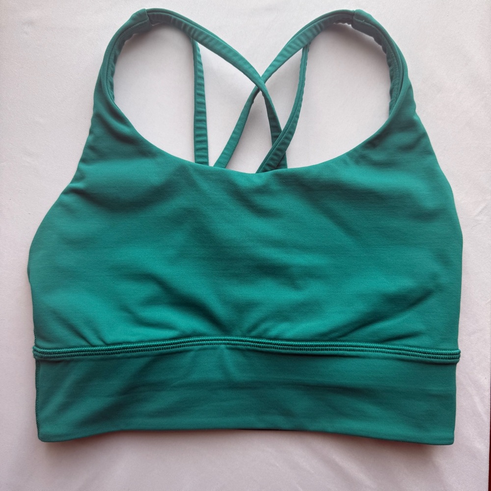 LuluLemon Size 4 Energy Sports Bra Like New Sonic Teal ORIG RETAIL $58